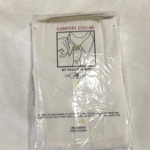 Vintage Falcon Bay White-long sleeve dress Shirt men's 24. 35-36 - Picture 2 of 3